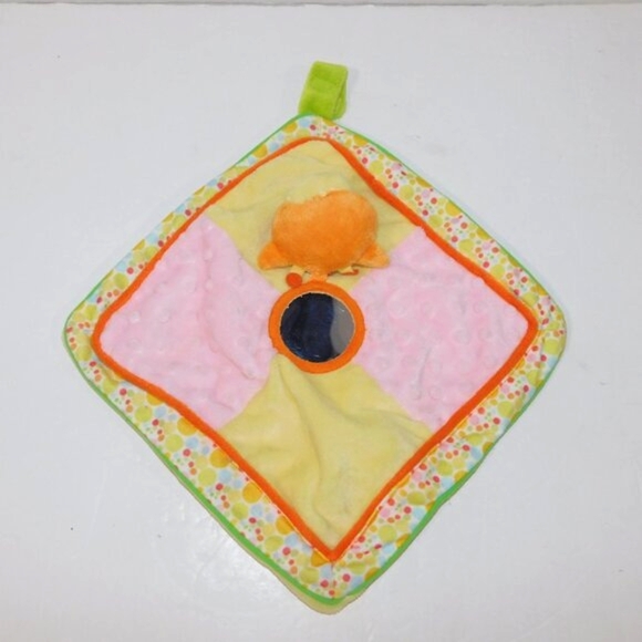 Russ Baby love to Learn Giraffe Plush Security Blanket Pacifier Holder Mirror - Picture 2 of 5